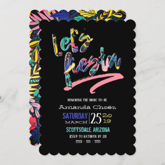Let's Fiesta Colorful Bachelorette Party Invitation