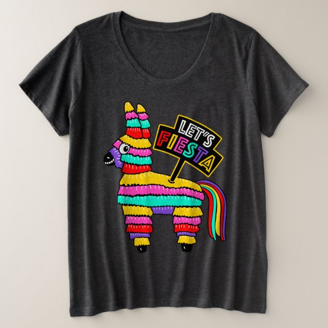 Let's Fiesta Colorful Piñata T-Shirt (Design Front)