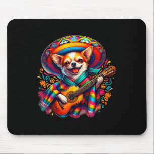 Lets Fiesta Cute Chihuahua Playing Guitar Cinco De Mouse Pad