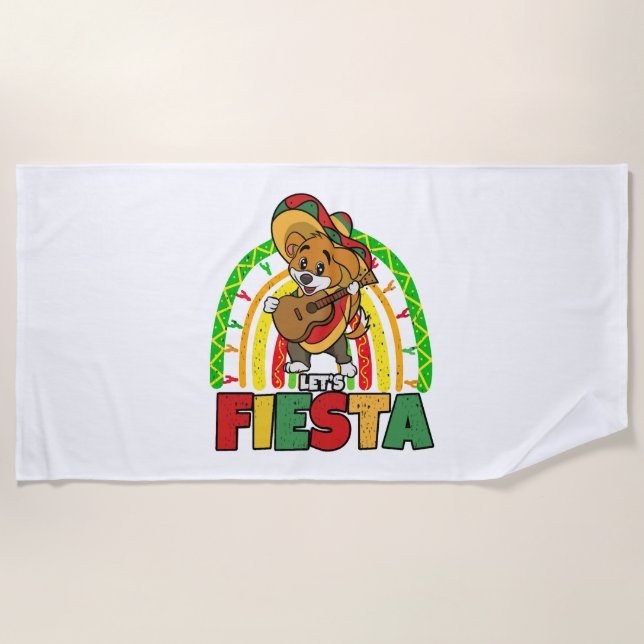 Lets Fiesta Dog Beach Towel (Front)