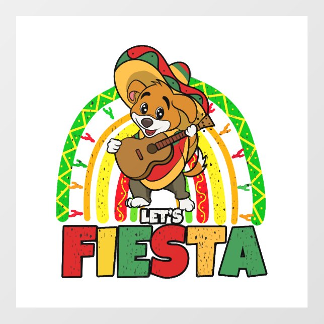 Lets Fiesta Dog Wall Decal (Front)
