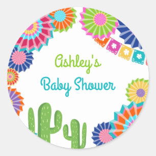Let's fiesta favor tag Sticker Mexican Baby Shower