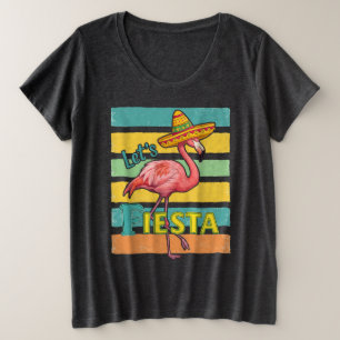 Let's Fiesta Flamingo Cinco De Mayo Plus Size T-Shirt