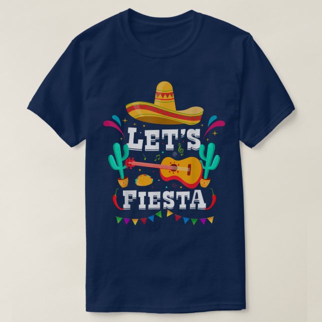 Lets Fiesta Funny Avocado Taco Cinco De Mayo Meica T-Shirt (Design Front)