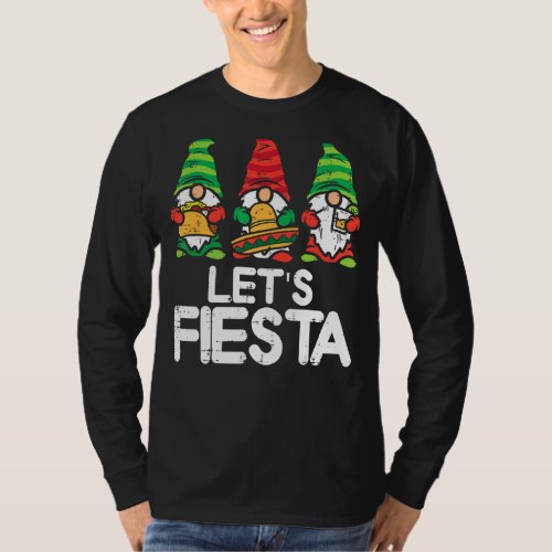 Lets Fiesta Gnomes Funny Mexican Party Cinco De M T_Shirt