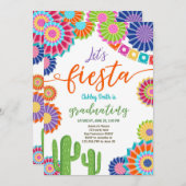 Let's Fiesta Graduation Invitation Mexican party (Front/Back)