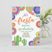 Let's Fiesta Graduation Invitation Mexican party (Standing Front)