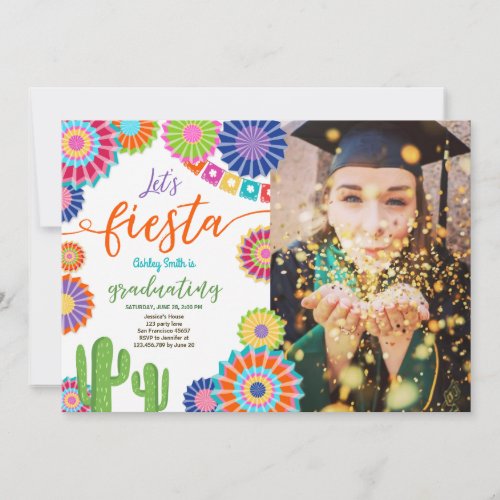 Lets Fiesta Graduation Invitation Mexican party