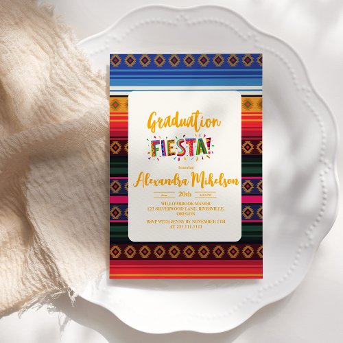 Lets Fiesta Graduation Mexican party Invitation