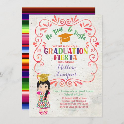 Lets fiesta Graduation Party Fiesta Invitation