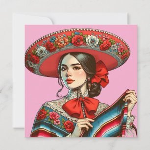 Let's Fiesta Groovy Festive Sombrero Invitation