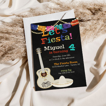 Let's Fiesta Guitar Birthday Invitation by SugSpc_Invitations at Zazzle