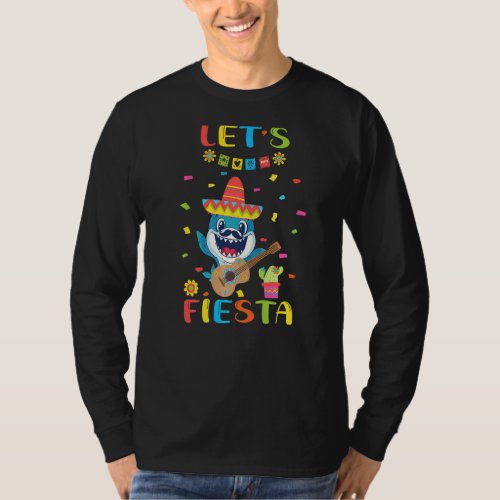 Lets Fiesta Guitar Shark  Cinco De Mayo Mexican K T_Shirt