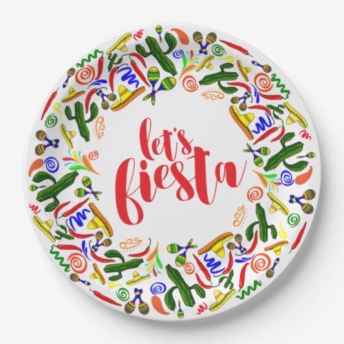 Lets Fiesta HHM Party Paper Plates