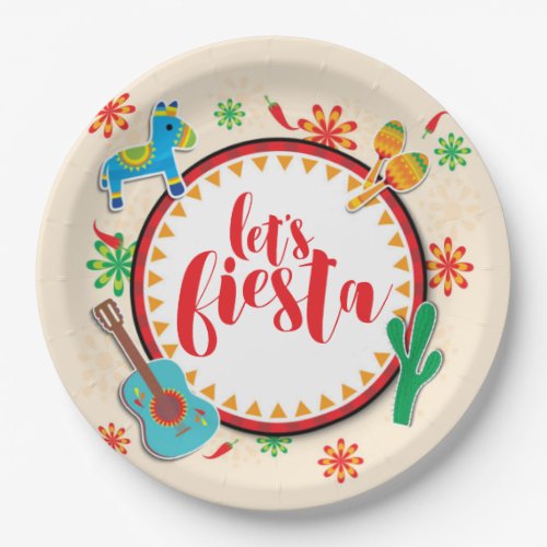 Lets Fiesta HHM Party Paper Plates