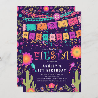 Let's Fiesta Kids Birthday Party Invitation