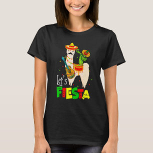 Let's Fiesta Llama Cinco De Mayo Cactus Sombrero G T-Shirt