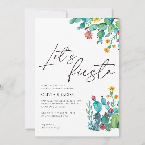 Lets Fiesta Mexican Couples Shower Invitation