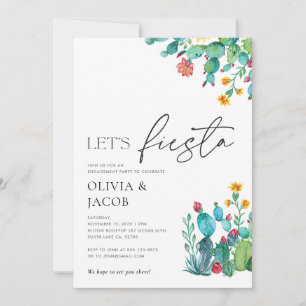 Let's Fiesta Mexican Engagement Party Invitation