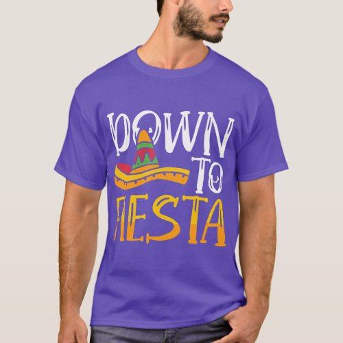 Lets Fiesta Mexican Hat Sombrero Design Cinco De M T_Shirt
