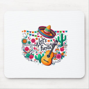 Let's Fiesta Mexican Party Celebration Heartbeat Mouse Pad