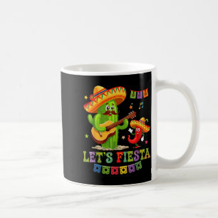 Let's fiesta mexico fiesta taco guitar cactus cinc coffee mug