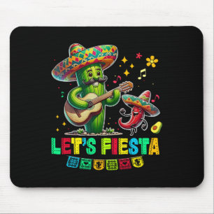 Let's Fiesta Mexico Fiesta Taco Guitar Cactus Cinc Mouse Pad