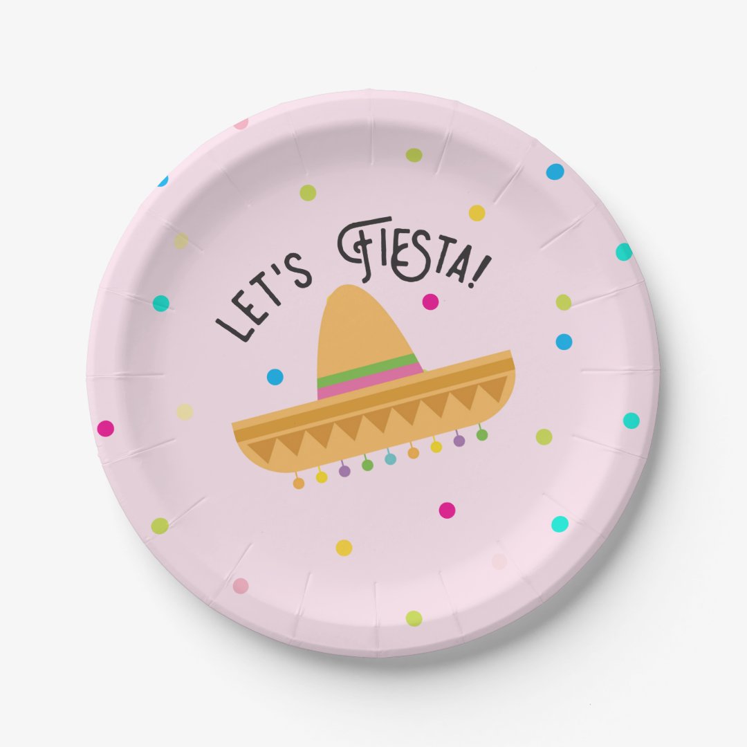 Let's Fiesta Paper Plates | Zazzle
