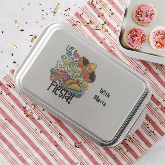 Let's Fiesta! Personalized Mexican Party Theme Cake Pan (In Situ)