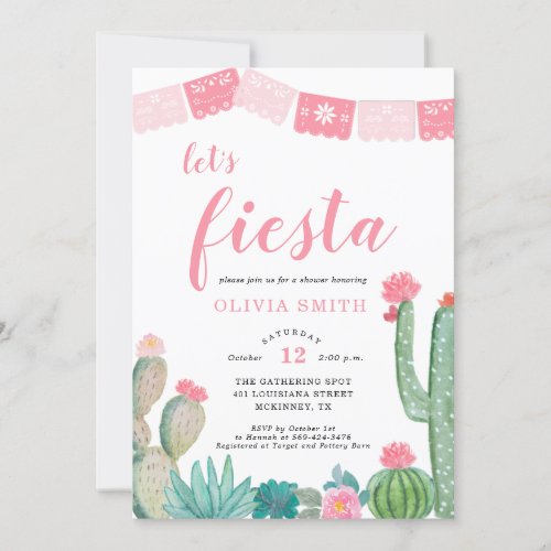 Lets Fiesta Shower Invitation