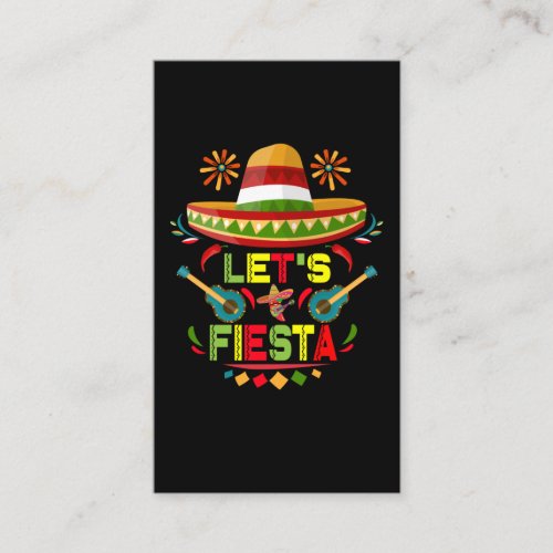 Lets Fiesta Sombrero Happy Cinco De Mayo Party Business Card