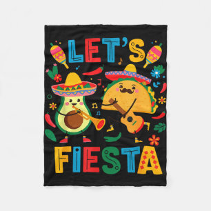 Lets fiesta taco avocado funny cinco de mayo fleece blanket