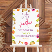 Let's Fiesta Taco Birthday Party Welcome Sign