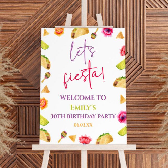 Let's Fiesta Taco Birthday Party Welcome Sign (Creator Uploaded)