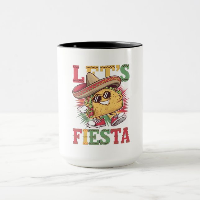 Let's Fiesta Taco Design Fun Cinco de Mayo Mexican Mug (Center)