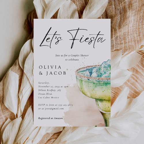 Lets Fiesta Tequila Couples Shower Invitation