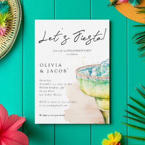 Lets Fiesta Tequila Engagement Party Invitation