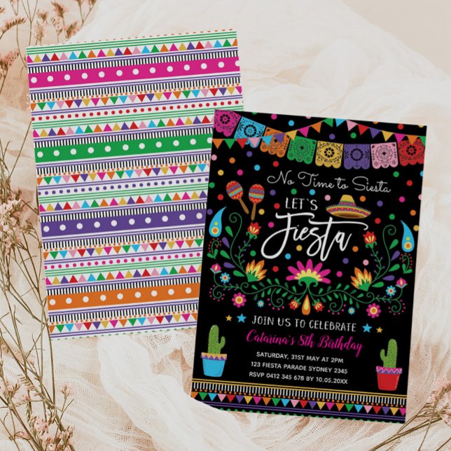 Let's Fiesta Till We Siesta Mexican Birthday Party Invitation (Creator Uploaded)