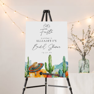 Lets Fiesta Watercolor Bridal Shower Welcome Sign