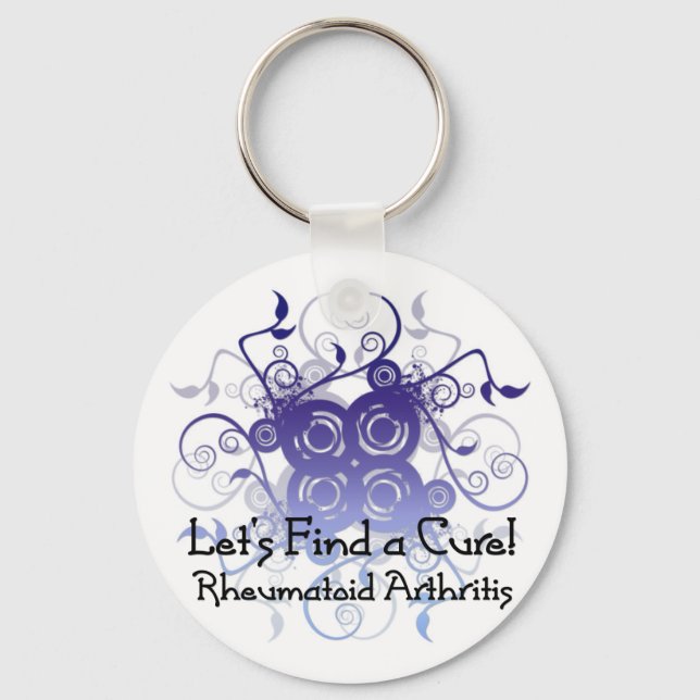 Let's Find a Cure! Rheumatoid Arthritis Design1 Keychain (Front)