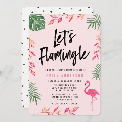 Lets Flamingle  Baby Shower Invitation