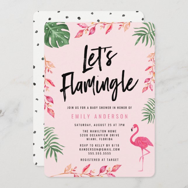 Let's Flamingle | Baby Shower Invitation (Front/Back)
