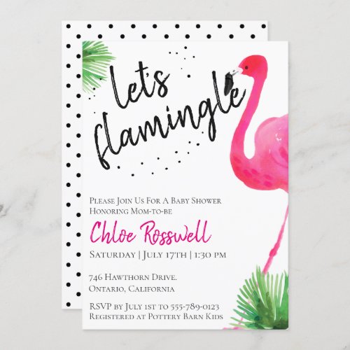 Lets Flamingle Baby Shower Invitation