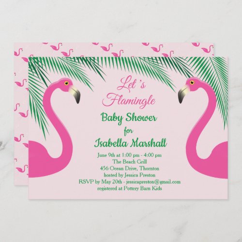 Lets Flamingle Baby Shower Invitation _ pink