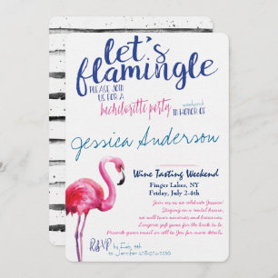 Let's Flamingle Bachelorette Invitation