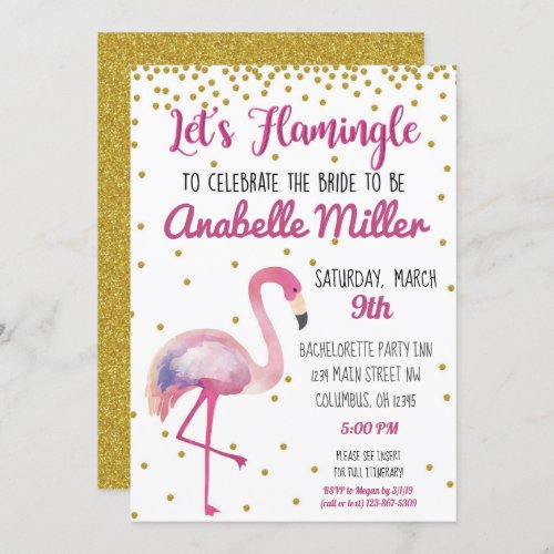 Lets Flamingle Bachelorette Invite