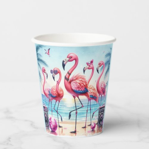 Lets Flamingle Beach Party Paper Cups