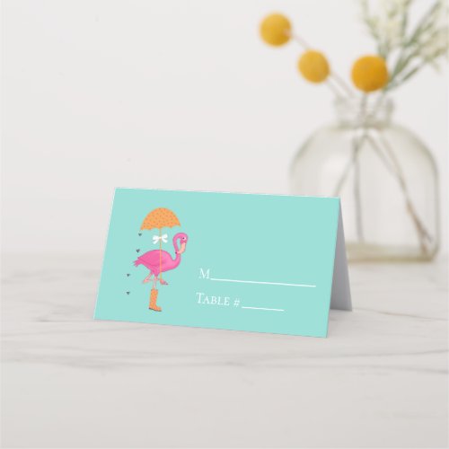 Lets Flamingle Bridle Baby Shower Party Escort Place Card