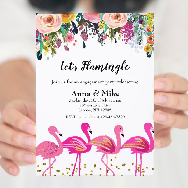 Let's Flamingle Engagement Party Invitation (Creator Uploaded)
