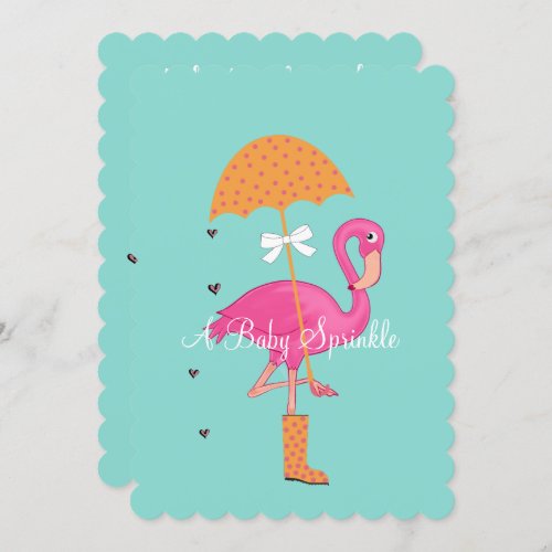 Lets Flamingle Flamingo Baby Bridal Shower Party Invitation